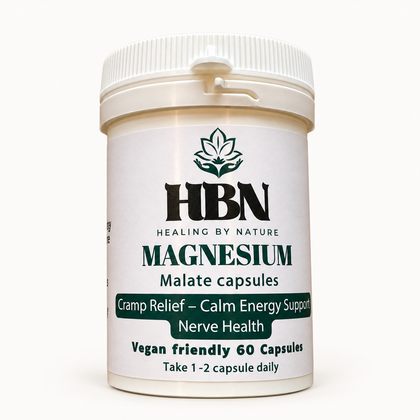 HBN Magnesium Malate capsules — front bottle label