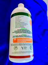 Back label of the Moringa Leaf Juice Extract bottle showing ingredients and directions