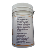 Side label of Healing by Nature InflammaShield capsules showing printed product claims