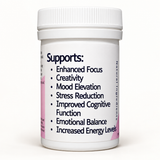 Side label of Healing by Nature Focus capsules with a printed product-claims list