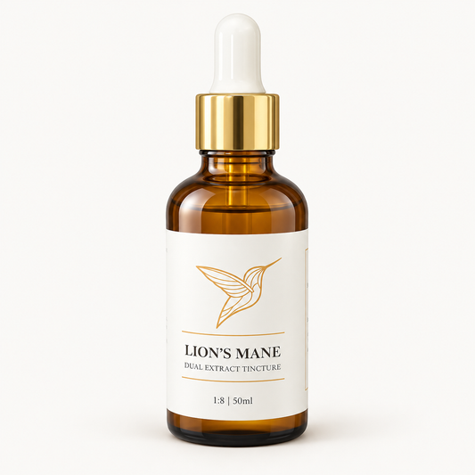 Lion’s Mane Dual Extract Tincture | 50 ml — front packaging on a light background